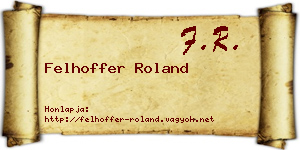 Felhoffer Roland névjegykártya
