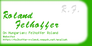 roland felhoffer business card